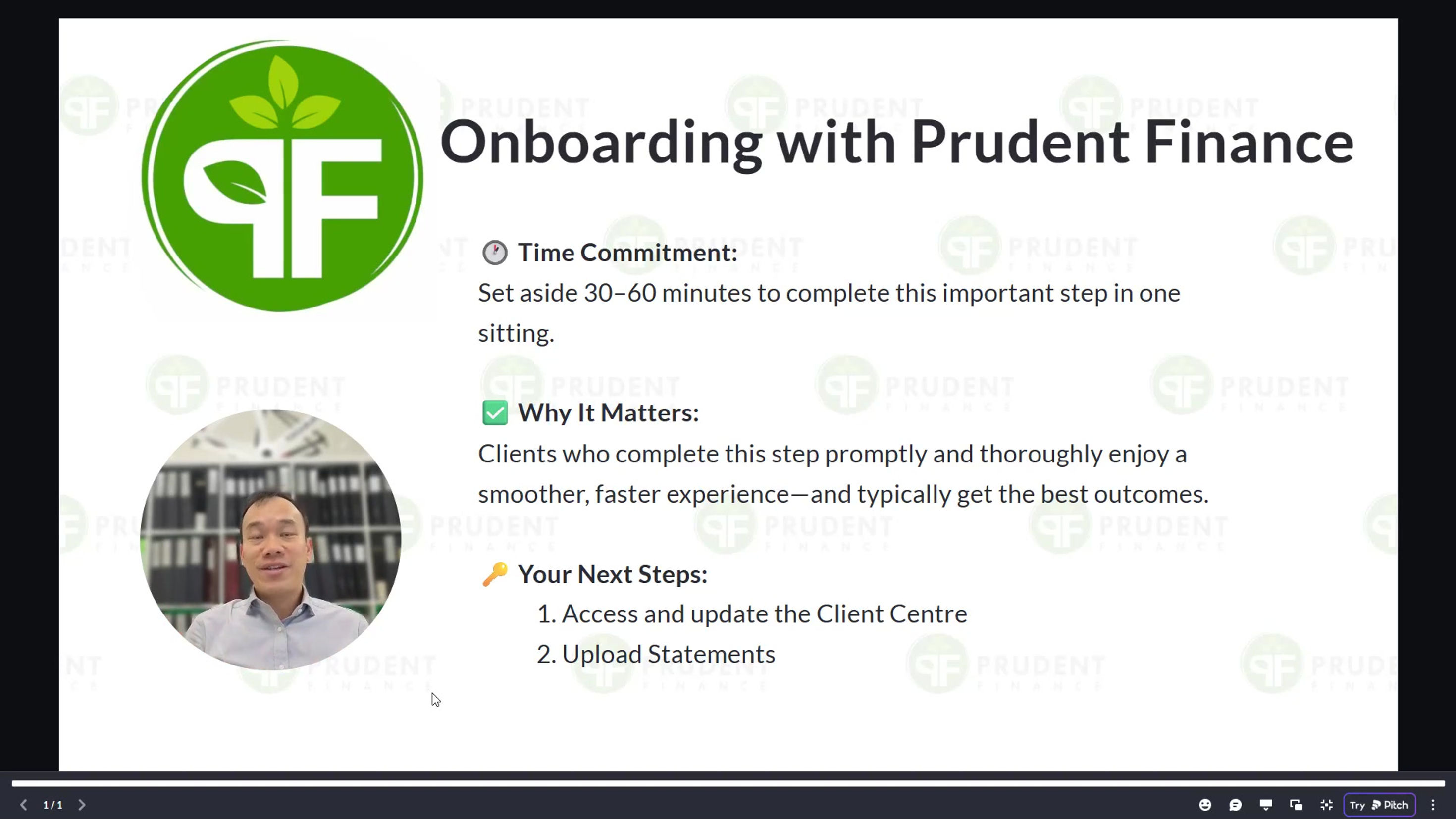 Onboarding with Prudent Finance